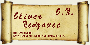 Oliver Nidžović vizit kartica